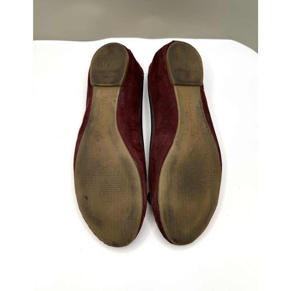 BUNDLE: 2 Sperry Maya Flats in Burgundy & in Gold Sz 9.5 - Picture 8 of 16